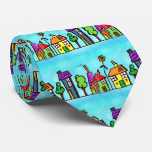 Gravata Agente Imobiliário Azul Cute Neck Tie