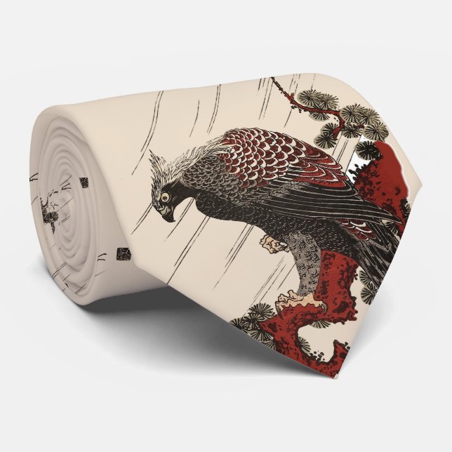 Gravata ÁGUA NA SUCURSAL DE PINO NA CHUVA Ukiyoe (Rolled)