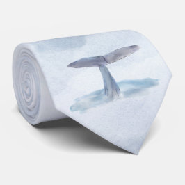 Gravata Aguarela da cauda da baleia