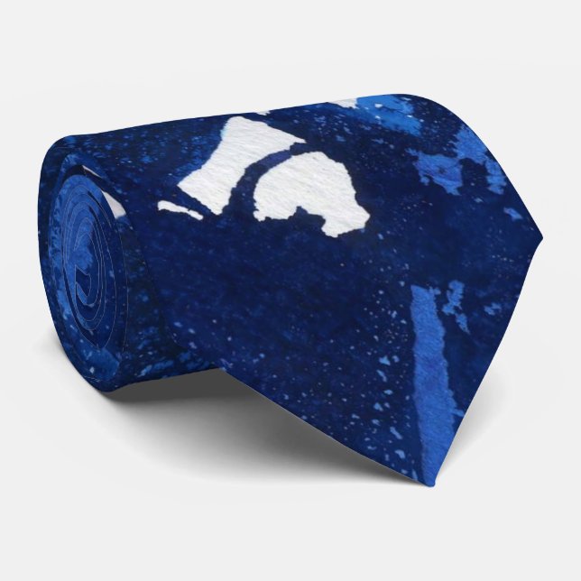 Gravata "Águas profundas nº 4" Gravação abstrata de design (Rolled)