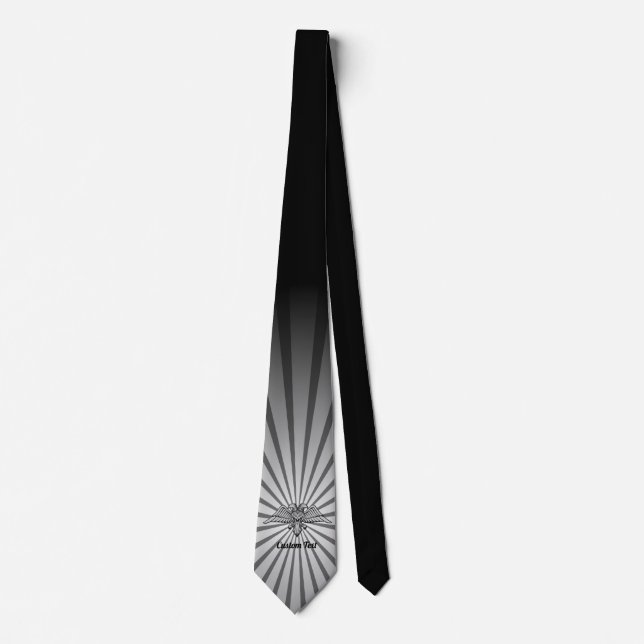 Gravata Águia cinza com duas Cabeças (Frente)