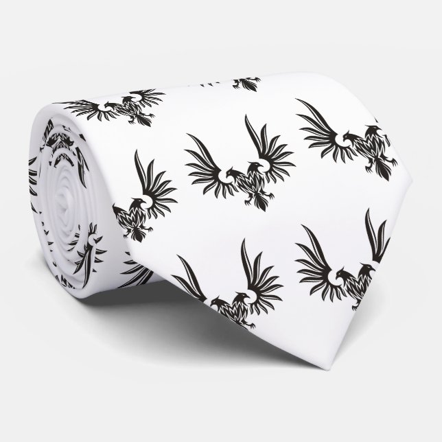 Gravata Águia com duas Cabeças Coladas (Rolled)