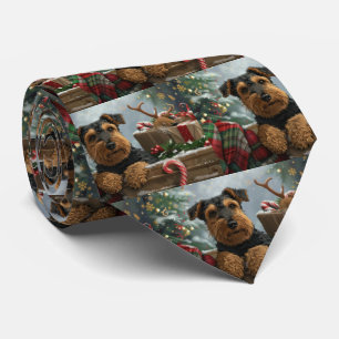 Gravata Airedale Dog Natal Festivo