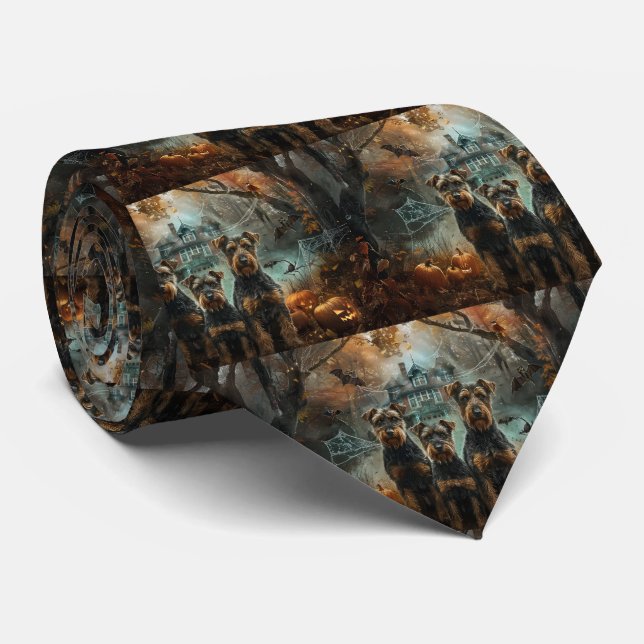 Gravata Airedale Halloween Night Doggy Delight (Rolled)