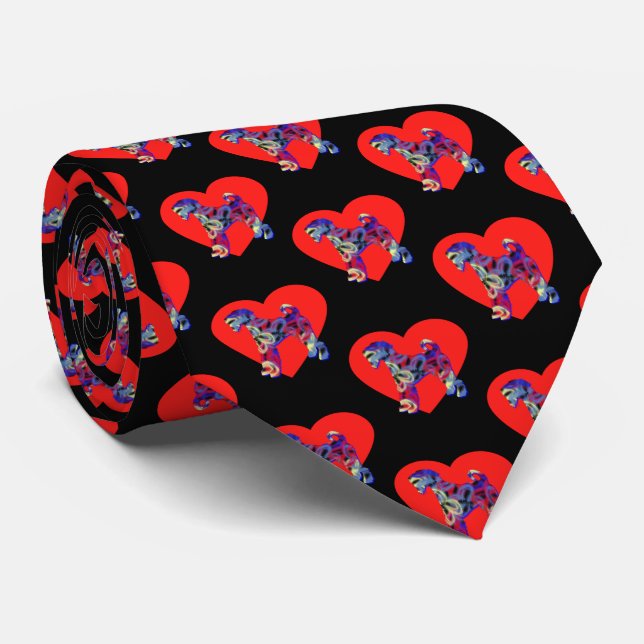 Gravata Airedale Terrier Dog Red Namorados Tie (Rolled)