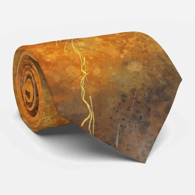 Gravata Alaranjaria abstrato e colhe de Cinza (Rolled)