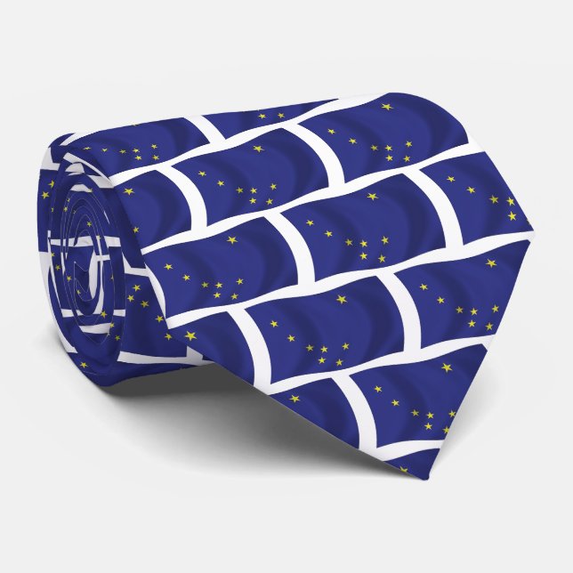 Gravata Alaska Flag Tie (Rolled)