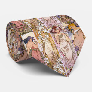 Gravata Alfons Mucha, "As Quatro Flores"