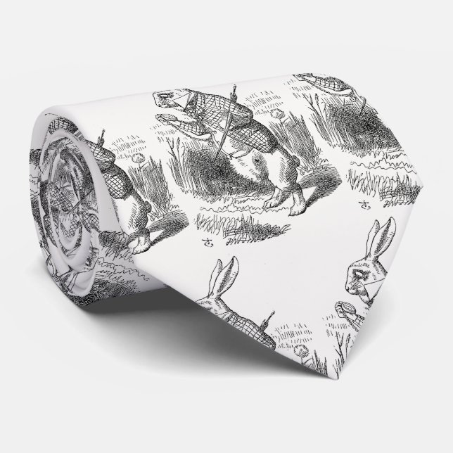 Gravata Alice no País das Maravilhas, Coelho Branco verifi (Rolled)