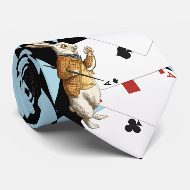 Gravata Alice no País das Maravilhas Sr. Rabbit Mint Blue (Rolled)