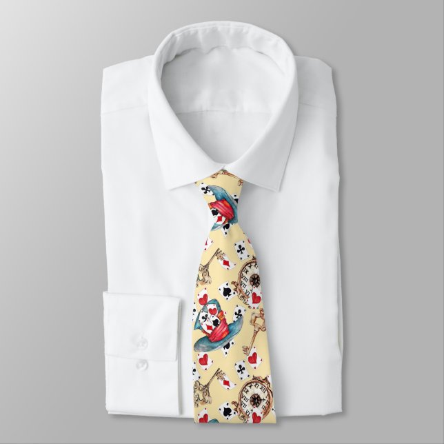 Gravata Alice Whimsical & Mad Hatter Men's Tie (Amarrado)