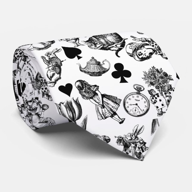 Gravata Alice White Rabbit Wonderland Classic (Rolled)