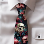 Gravata Alienígena Gótica Coral Crânio Tentáculos Steampun<br><div class="desc">Crânios de coral floral Cama oceânica de crânios humanos e Alienígenas Mens Tie Pescoço Gótico Único Eleve o seu estilo com o nosso Tempinho Gótico do Skulls. Apresentando crânios de alienígena, de cor-de-rosa, entrelaçados por tentáculos num fundo oceânico enfeitado com folhas e flores de coral. Esta gravata acrescenta um toque...</div>