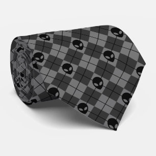 Gravata Alienígena Preto e Cinza Padrão Argyle
