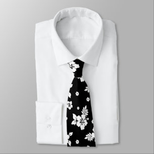 Gravata Aloha Black Classic Hawaiian - Padrão Invisível