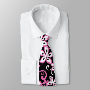 GRAVATA ALOHA HAWAII (PRETO/ROSA)