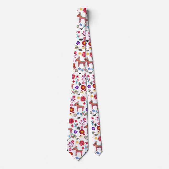 Gravata Alpaca Pinata e Flores (Frente)