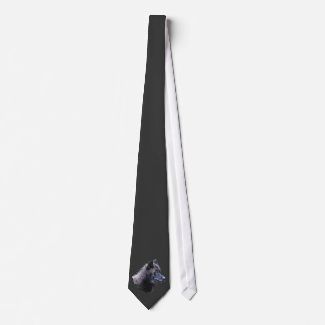 Gravata Alpha Cinza Wolf Wildlife Necktie (Frente)