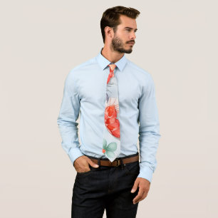 Gravata Amano Shrimp Watercolor Patterno