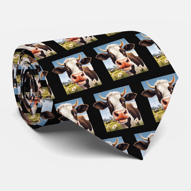 Gravata Amantes de vacas com azulejos legais (Rolled)
