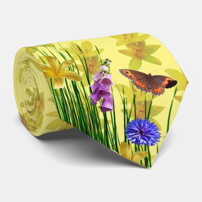 Gravata Amarela Clara Moda Primavera (Rolled)