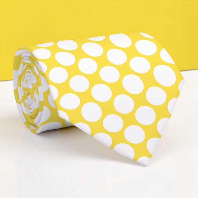 Gravata Amarela com Bolinhas Polka Jumbo Personali (Criador carregado)