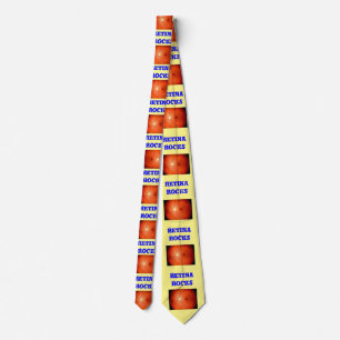 Gravata amarela com imagens de retina