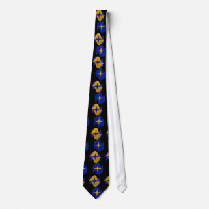 Gravata Amarela e Azul Desenhada