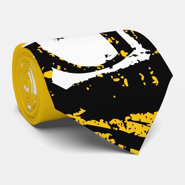 Gravata amarela monográfica moderna (Rolled)