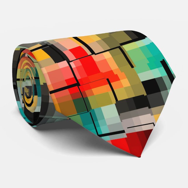 Gravata Amarelo Azul Vermelho (Rolled)