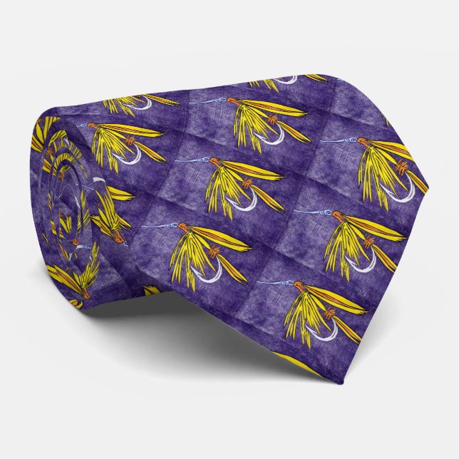 Gravata "Amarelo e Dourado" Trout Wet Fly Tie (Rolled)