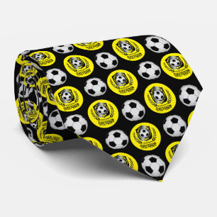 Gravata Amarelo e Preto Presente de Nome de Futebol Person
