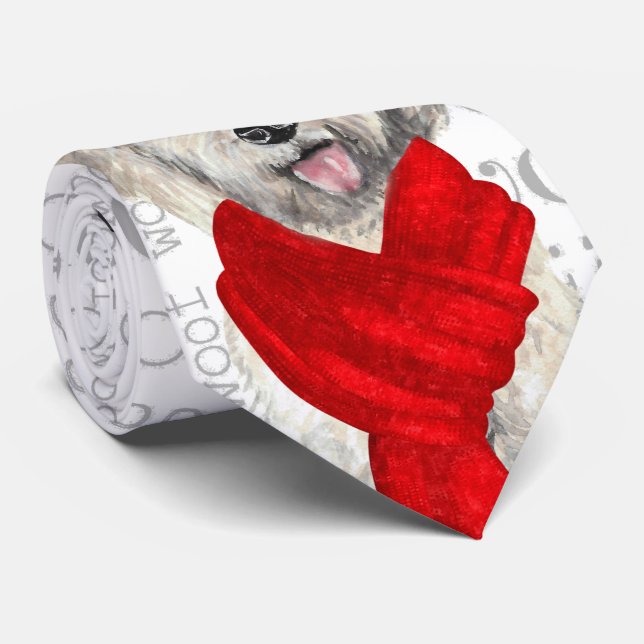 Gravata Amarelo Labradoodle Engraçado Pobre Cachorro de Na (Rolled)