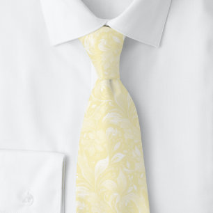 Gravata Amarelo Limão Botânico em Batik