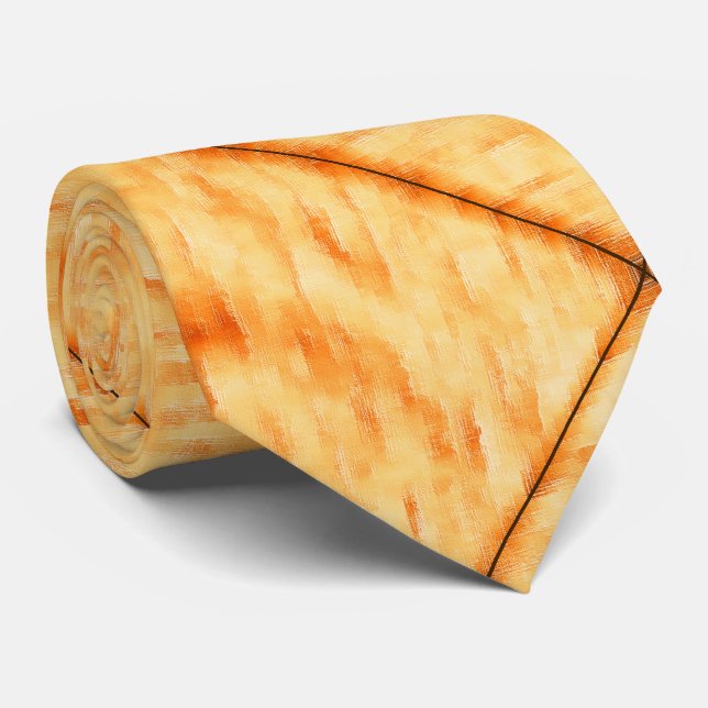 Gravata Amarelo russo como pintura texturizada, e linhas (Rolled)