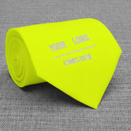 Gravata amarelo sólido fluorescente - adicionar logotipo