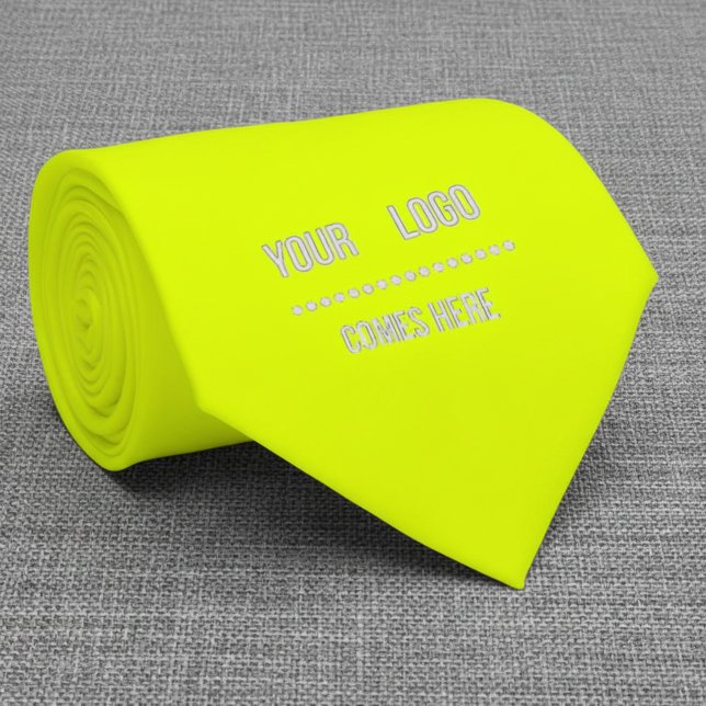 Gravata amarelo sólido fluorescente - adicionar logotipo (Criador carregado)