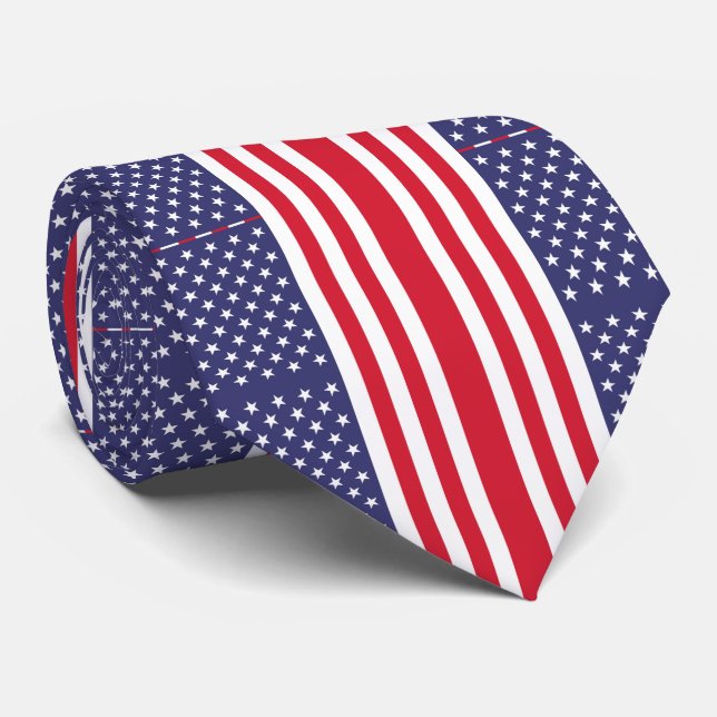 Gravata America Flag Neck Tie (Rolled)