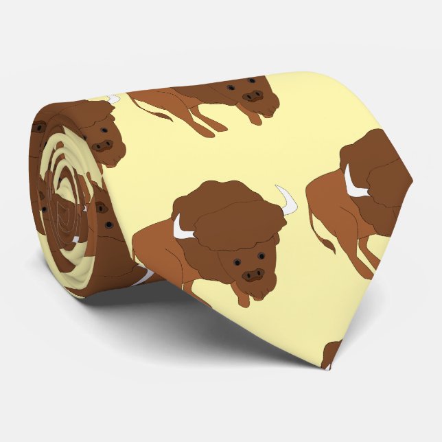 Gravata American Bison Design (Rolled)