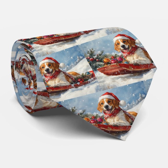 Gravata American English Foxhound no Sledge Christmas (Rolled)