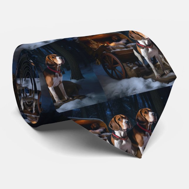 Gravata American English Foxhound Snowy Sleigh Natal (Rolled)