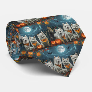 Gravata American Eskimo Halloween Spooky