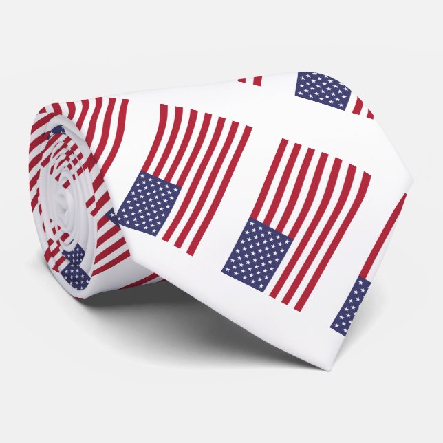 Gravata American EUA Flag Tie (Rolled)