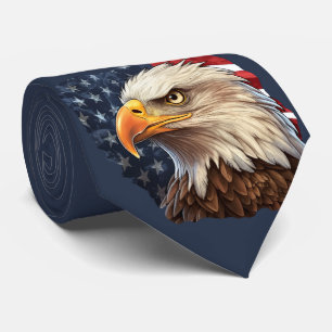 Gravata American Flag Bald Eagle