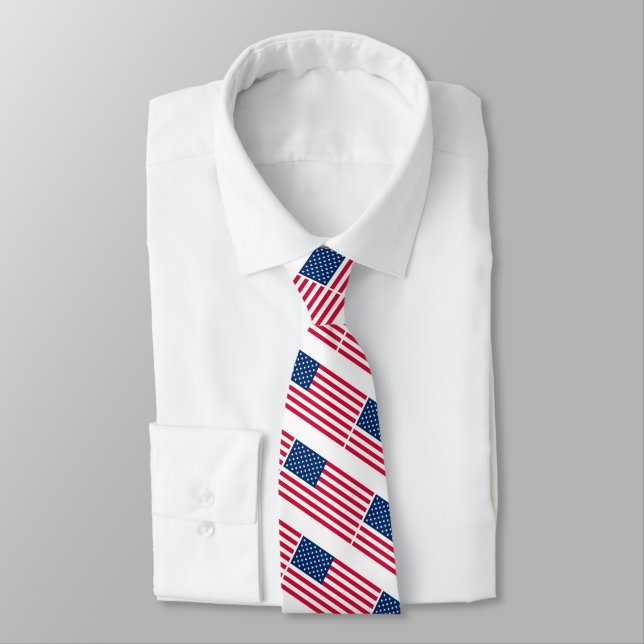 Gravata American Flag Neck Tie - EUA (Amarrado)