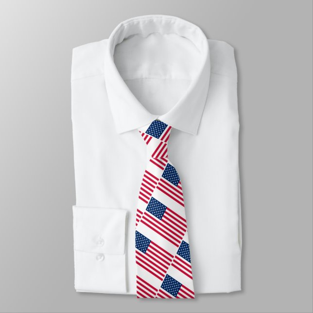 Gravata American Flag Neck Tie - Patriótico (Amarrado)