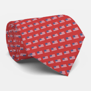 Gravata American Flag Pattern Tie Deep Red Burgundy