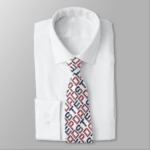 Gravata American Stepdad Name Stars and Stripes Text