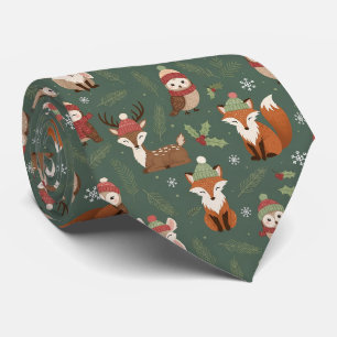 Gravata Amigos Fofos da Floresta de Inverno – Animal de Fé