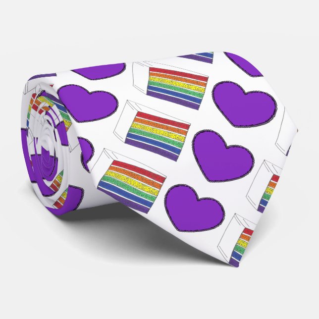 Gravata Amor com Orgulho gay de Bolo de Camada Arco-Íris R (Rolled)